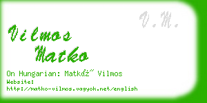 vilmos matko business card